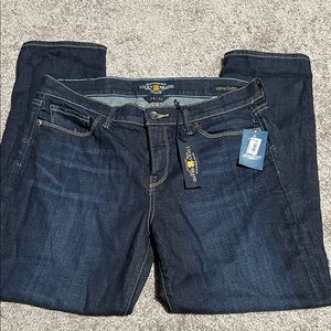 Lucky Brand Indigo Straight Leg Jeans Sofia capri 14 32 NEW